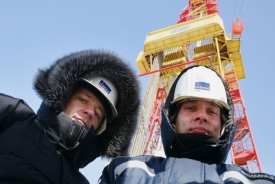 Těžba plynu v těžkých podmínkách západní Sibiře.